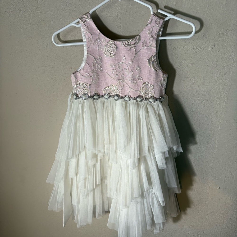 Rare Editions Size 6 Formal Party Dress White and Pink